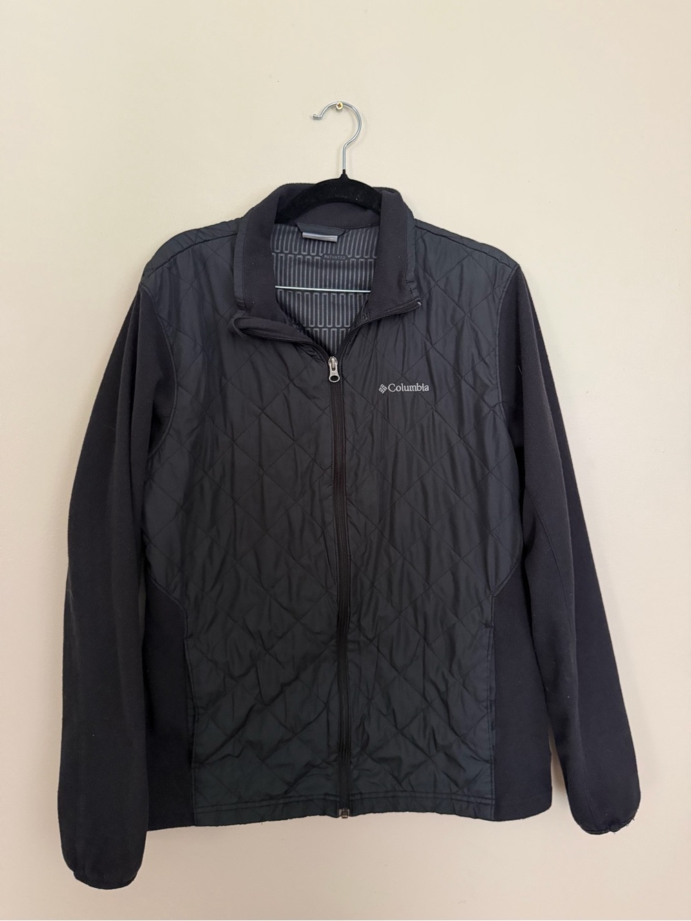 Columbia Black Quilted Hybrid Full-Zip Jacket